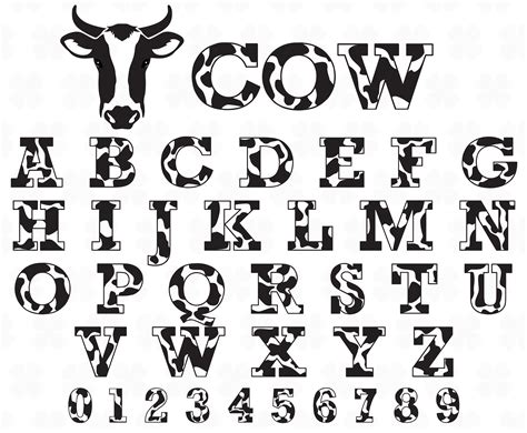 Printable Cow Print Letters